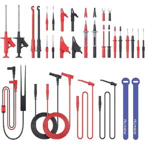طقم اختبار متعدد المقاييس من 27 قطعة مع تحقيقات ثقب الأسلاك القابلة للاستبدال - تشمل مقاطع التمساح ، خطافات اختبار ، ملاقط ، مقابس موز لاختبار كهربائي وسيارات in Kuwait