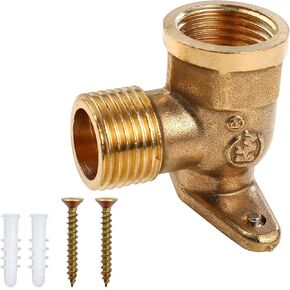 gotonovo G1/2" Male x G1/2" Female Straight Thread Brass Pipe Fittings 90 Degree Drop Ear Elbow 1 Piece Nominal Copper Pipe Threaded