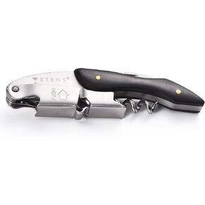 Wine Opener Corkscrew, Professional Wine Key Manual Bottle Opener, Double Hinged Waiter's Corkscrews with Foil Cutter & Cap Remover | Ideal for Sommeliers & Waitstaff Servers - Bartender Gift