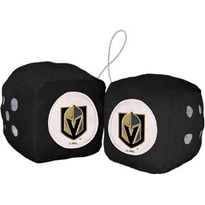 FANMATS 32005 Vegas Golden Knights Team Color Fuzzy Dice Décor 3" Set