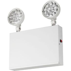 Sunlite 05274 Dual Adjustable LED Emergency Light Fixture, 4 Watts, 200 Lumens, 120-277 Volts, Built-in Battery Backup, New York City Approved, ETL Listed, White, for Residential & Commercial Use