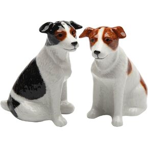 Cosmos Gifts Ceramic Jack Russell Salt and Pepper Set, 3-3/8-Inch