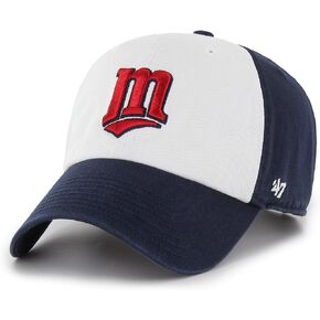 '47 Minnesota Twins Hat Mens Womens Cooperstown Two Tone Freshman Clean Up Adjustable Cap, White/Navy Blue