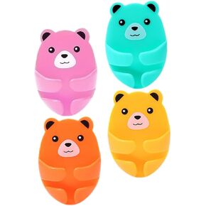 4pcs Power Outlet Hook Plug Wire Holder Socket Storage Cable Clips Cartoon Cute Hook Wall Storage Hook Punch- Power Plug Electrical Plug Hanger Power Board Plastic No Trace