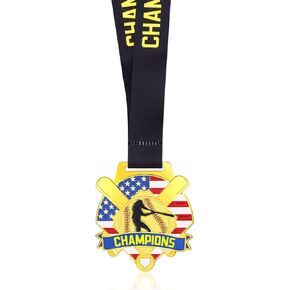 Championship Medals for Award, Baseball Award Medals with Ribbons Trophy Award Prize Gift for Baseball Game Softball Baseball Party Favors Suitable for Adults, 2.8 Inches