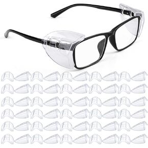 MELASA 30 Pairs Safety Glasses Side Shields For Prescription glasses, Eye Protection Glasses Shields, Fits S to L Eyeglasses