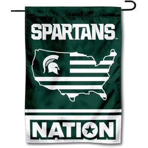 College Flags & Banners Co. Michigan State Spartans Garden Flag with USA Stars and Stripes Nation