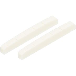 MECCANIXITY 6 String Pre-Slotted Electric Guitar Bone Nut for LP Guitar Replacement Bass White,43x3.5x5.5mm,pack of 2