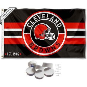 Cleveland Browns Patch Button Banner and Tapestry Wall Tack Pads