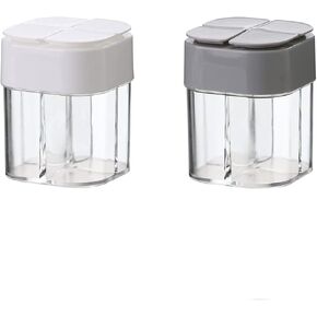 2PCS 4 in 1 plastic salt pepper shaker empty spice dispenser Multifunctional Seasoning Shaker Container for storage grill spice jar