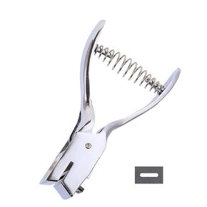 Metal Silver Hand-held Slot Hole Punch Pliers for PVC Cards Badge Photo ID Cards 15x3mm