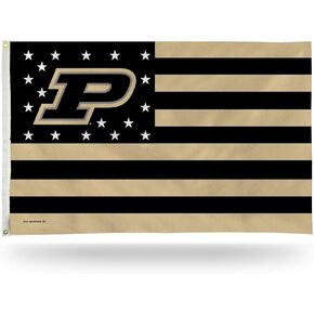 Rico Industries NCAA Purdue Boilermakers Stars & Stripes 3' x 5' Banner Flag Single Sided - Indoor or Outdoor - Home Décor