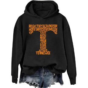 Tennessee TN Orange Vintage Graphic Print Hoodie, Tennessee Vols TN Hoodie, Tennessee Sweatshirt
