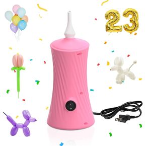 AXHJ Electric Air Balloon Pumps, Portable Balloon Inflators Blower Machine for Long Balloons, Foil Balloons in Birthday Party for Decorations, Pink