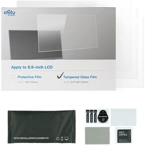 chitu systems 2PC Tempered Glass Protective Film for Anycubic Photon Mono X/Elegoo Saturn 8.9 inch LCD Screen, PJ089Y2V5/TM089CFSP01 Protector (Tempered Film 2PC)