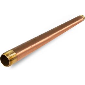 Everflow Supplies NPBR3812 12" Long Brass Nipple Pipe Fitting with 3/8" Nominal Diameter and NPT Ends