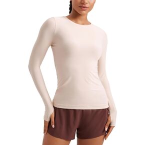 CRZ YOGA Womens Cloudweight Long Sleeve Workout Tops Lightweight Athletic Basic Shirts Soft Casual T-Shirt with Thumb Hole