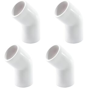 Bivethoi 4Pcs 2 Way PVC Fitting 3/4", 45 Degree Elbow Plumbing Pipe Building Furniture Fitting Connector