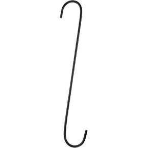 HARFINGTON 8pcs Long S Hooks 12 Inch Extra Long Metal S-Shaped Hanging Hooks High Manganese Steel S Hanger Storage Organizing Tool for Kitchen Garden Bathroom Garage Closet, Black