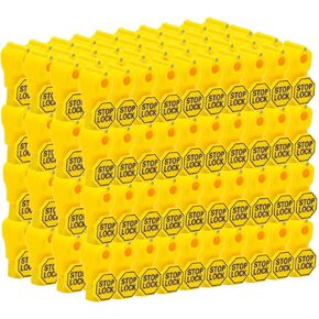 BETERTEK Peg Hook Locks 200 Pack Yellow Anti-Theft Peg Hook Stop Lock Pegboard Slat Wall Hook Display Lock Retail Security Stop Lock