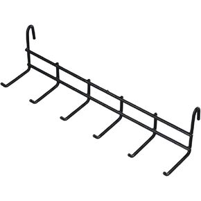 FEIYING 2pcs 6 Hooks Pegboard Holders, Locking Peg Board Hooks Heavy Duty Iron Peg Hook Peg Board Tool Organizer and Clothing Coat Towel Hanger Rack Holder