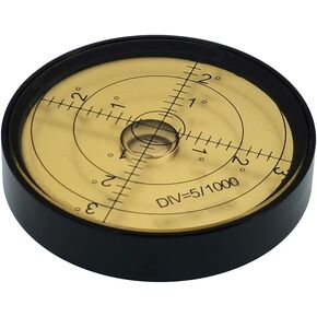 High Precision Horizontal Bubble Aluminium Case Bullseye Spirit Bubble Surface Level Round Inclinometers for Surveying Instruments and Tribrachs, 60mm,Accuracy 15'/2
