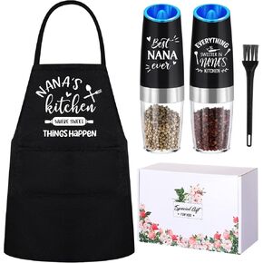 5 Pcs Best Nana Ever Gifts from Grandchildren, Appreciation Gifts Set for Nana, Include 2 Kitchen Grinders, Apron, Brush, and Gift Box for Mother's Day Birthday Christmas Gifts in Kuwait