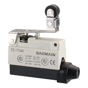 Baomain Limit Switch One-Dway Action Short Behing Roller Lever Type SPDT 1NC+1NO AC DC 380V 10A Micro Switch TZ-7144 Pack of 1