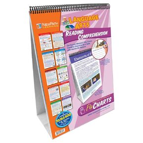 Reading Comprehension Flip Chart Set (Grades 4 - 8) - 10 Laminated Write-On/Wipe-Off, Double-Sided Charts Mounted on Easel with Activity Guide