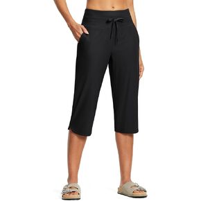 Swim Capris Pants for Women 18" Tummy Control Quick Dry Keep Warm UPF 50 Swim Shorts Women with Liner and Pockets