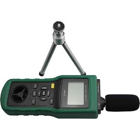 Multi-Functional Environmental Meter Anemometer Sound Level Air Flow Meter LUX Meter Luminometer Humidity Temperature Meter with Tripod