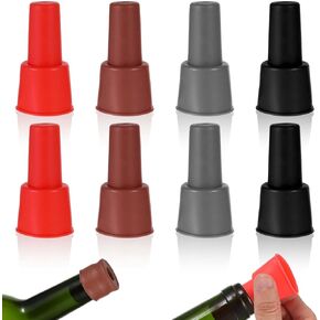 8pcs Silicone Wine Toppers For Wine Bottles, 4 Colours Bottle Stopper Reusable Silicone Wine Seal Stopper Champagne Stoppers For Keeping Wine Champagne Fresh Home Use, Sparkling Wine Bottle Stopper