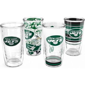 Tervis NFL New York Jets - مجموعة متنوعة مصنوعة في الولايات المتحدة الأمريكية كوب سفر معزول مع عزل معزول.