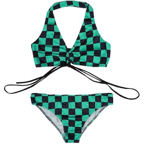 Women Two Pieces Bikini Swimsuit Anime Kamado Tanjirou Nezuko Tomioka Giyuu Mitsuri Bathing Suit Swimwear