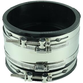 Fernco 5002-44RC 4" Shielded Below Ground Sewer Pipe Coupling for Clay to Cast Iron, Plastic or Steel Plumbing Waste Connections
