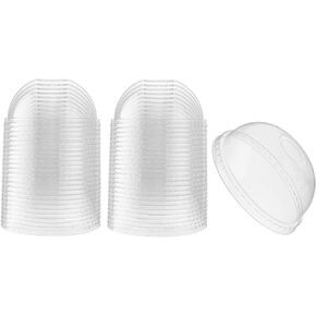 [50 Count] Crystal Clear PET Plastic Dome lids Fits 14, 16, 20, & 24 oz Cups for Iced Coffee, Milkshake, Slurpee, Ice cream, Razzle, Slush, Smoothy, Party's,