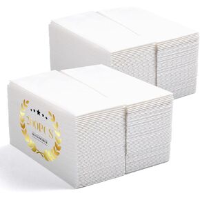 LEKOCH 200 pcs Disposable White Linen Feel Napkins, Guest Hand Towels for Bathroom, Parties, Weddings, Dinners Or Events