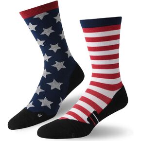 HUSO Hiking, Cycling and Running Socks for Men and Women, Funky Printed Sports Socks