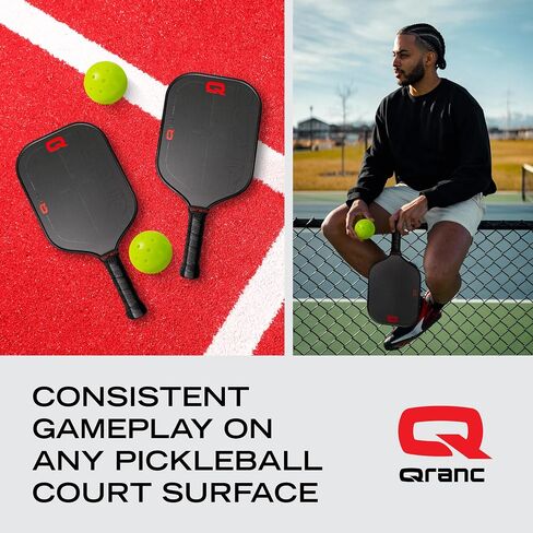 8 Pack Qranc ‘Q 'Ball Pickleball Balls للعب في الهواء الطلق والداخلي ، معتمدة USA Pickleball (USAPA) ، 40 فتحة ، نيون in Saudi Arabia