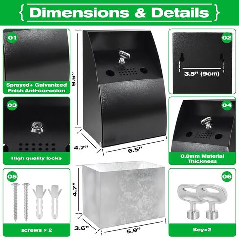 التخلص من السجائر في الهواء الطلق ، منفضة سجائر مثبتة على الحائط ، وعقب سجائر مربعة ، وعاء سجائر ، والتخلص من السجائر في الهواء الطلق ، (2 مساءً) وعقب السجائر التجارية لمطاعم مكتب الحديقة. in Kuwait