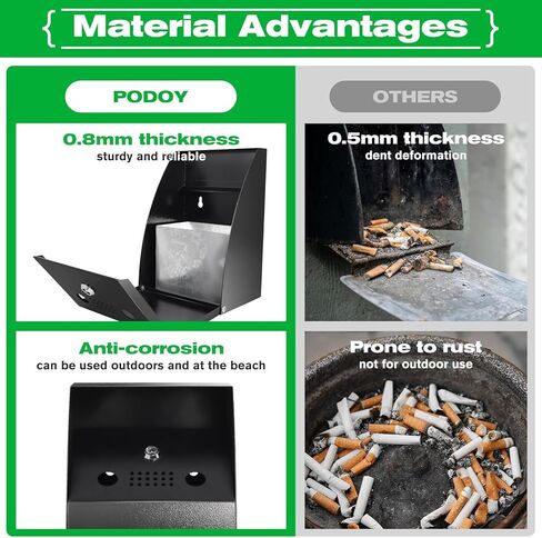 التخلص من السجائر في الهواء الطلق ، منفضة سجائر مثبتة على الحائط ، وعقب سجائر مربعة ، وعاء سجائر ، والتخلص من السجائر في الهواء الطلق ، (2 مساءً) وعقب السجائر التجارية لمطاعم مكتب الحديقة. in Kuwait