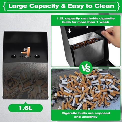 التخلص من السجائر في الهواء الطلق ، منفضة سجائر مثبتة على الحائط ، وعقب سجائر مربعة ، وعاء سجائر ، والتخلص من السجائر في الهواء الطلق ، (2 مساءً) وعقب السجائر التجارية لمطاعم مكتب الحديقة. in Kuwait