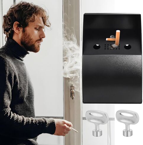 التخلص من السجائر في الهواء الطلق ، منفضة سجائر مثبتة على الحائط ، وعقب سجائر مربعة ، وعاء سجائر ، والتخلص من السجائر في الهواء الطلق ، (2 مساءً) وعقب السجائر التجارية لمطاعم مكتب الحديقة. in Kuwait