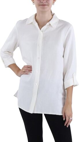 Anne Klein Women's L/S Button-Down Tunic W/Roll Tab SLV in Saudi Arabia