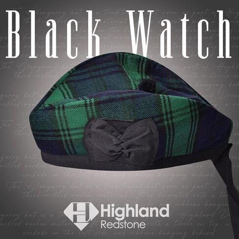 Glengarry Cap-Traditional Scottish Hat, Acrylic Wool Tartan Glengarry hat, Kilts/Bagpipes Accessories in Saudi Arabia