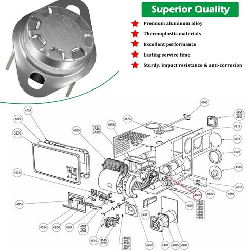 Bonbo 31091 Limit Switch لـ Atwood ، Flame Hydro ، RV Furnace Switch ارتفاع درجة الحرارة 190 ℉ in Kuwait