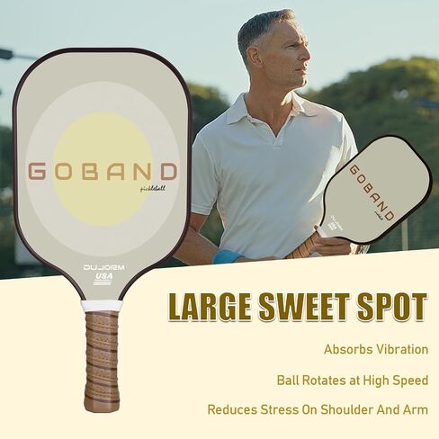 Pickleball Paddle, Carbon Fiber Pickleball Paddle with PP Honeycomb Structure, Lightweight Pickleball Racket with Cushioned Handle, USAPA Approved, Large Sweet Spot, Paddle Cover (GOBAND-TX) in Saudi Arabia
