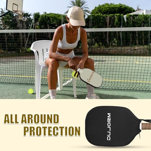 Pickleball Paddle, Carbon Fiber Pickleball Paddle with PP Honeycomb Structure, Lightweight Pickleball Racket with Cushioned Handle, USAPA Approved, Large Sweet Spot, Paddle Cover (GOBAND-TX) in Saudi Arabia