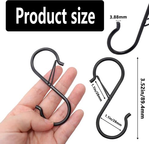 AFKSMILE 10 Pack Hanging S Hooks, Shaped Kitchen S Hooks for Versatile Hanging, Heavy Duty and Rustproof Metal Hooks for Kitchen, Bathroom, Garage, and Closet Organization in Saudi Arabia