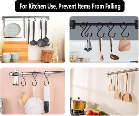 AFKSMILE 10 Pack Hanging S Hooks, Shaped Kitchen S Hooks for Versatile Hanging, Heavy Duty and Rustproof Metal Hooks for Kitchen, Bathroom, Garage, and Closet Organization in Saudi Arabia